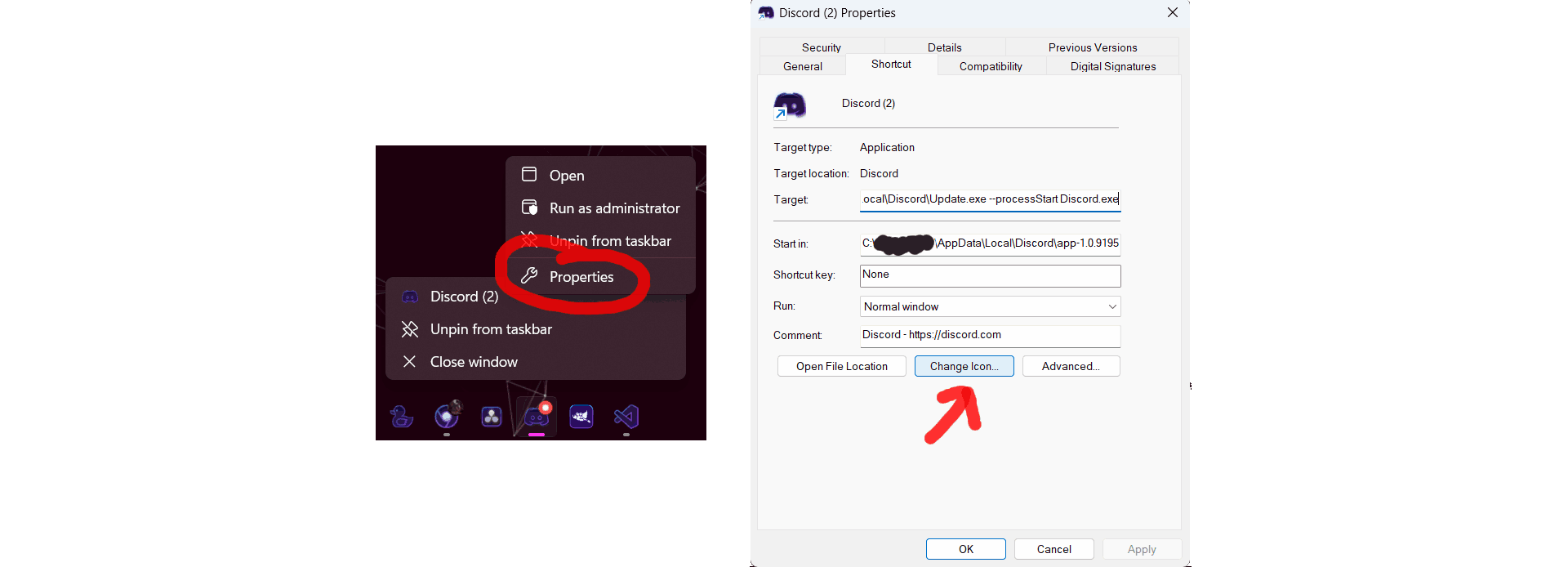 image demonstrating how to set up custom icons
